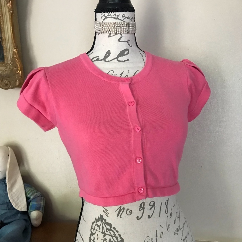 Chadwick’s Collection Pink Cropped Cardigan S